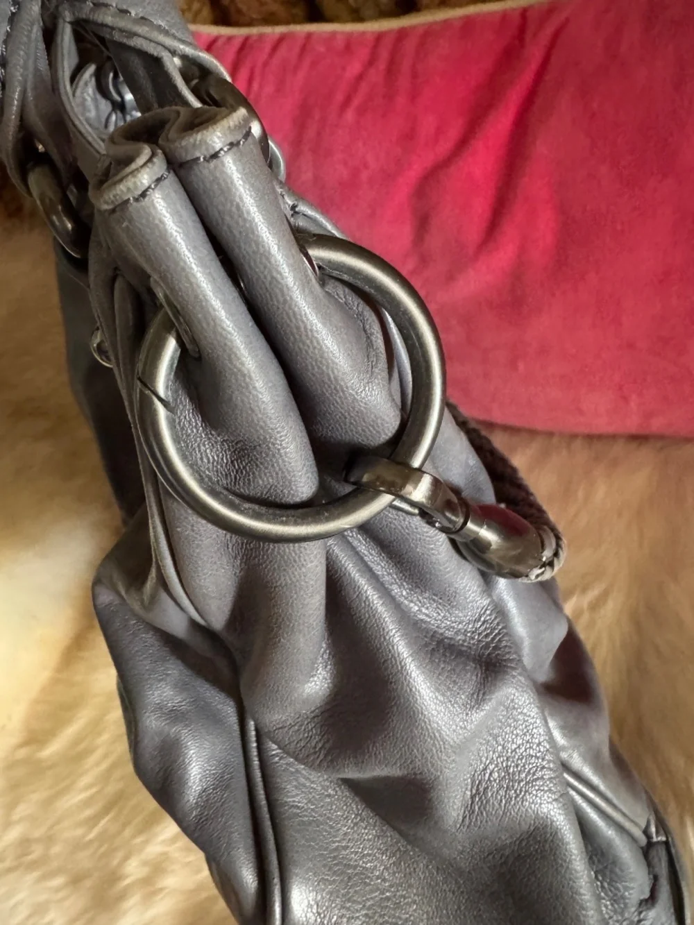 BOTKIER Slouch Hobo Bag RARE gray blue Gossip Girl era Indie Sleaze purse